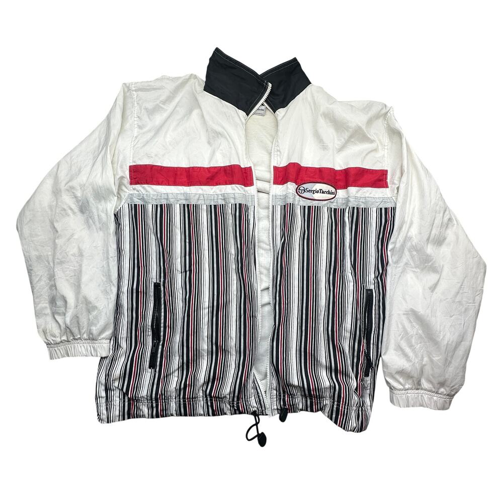 Vintage Sergio Tacchini Lined Windbreaker Jacket Mens 42 Large NO ZIPPER